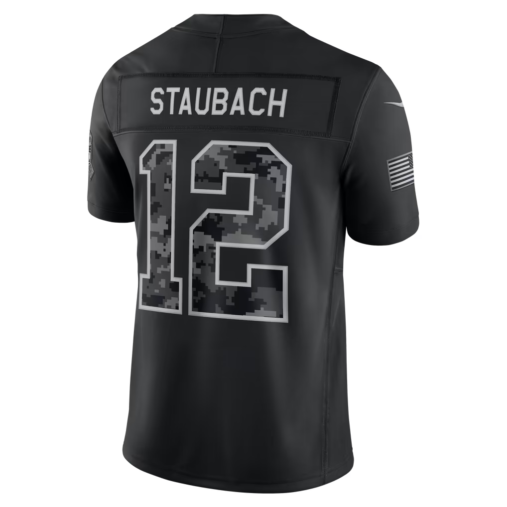 #88 CeeDee Lamb Black Salute to Service Stitched Jersey Back View - Veterans Day Appreciation