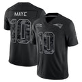#10 Drake Maye Black 2026 Salute to Service Stitched Jersey Front View - Honor Service Gift