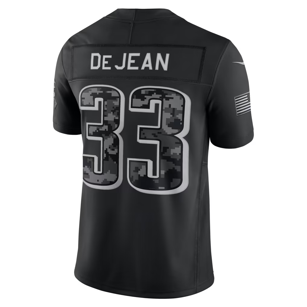 #33 Cooper DeJean Black Salute to Service Stitched Jersey Back View - Gift for Her