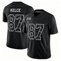 #87 Travis Kelce Black 2026 Salute to Service Stitched Jersey Front View - Santa Approved Gift